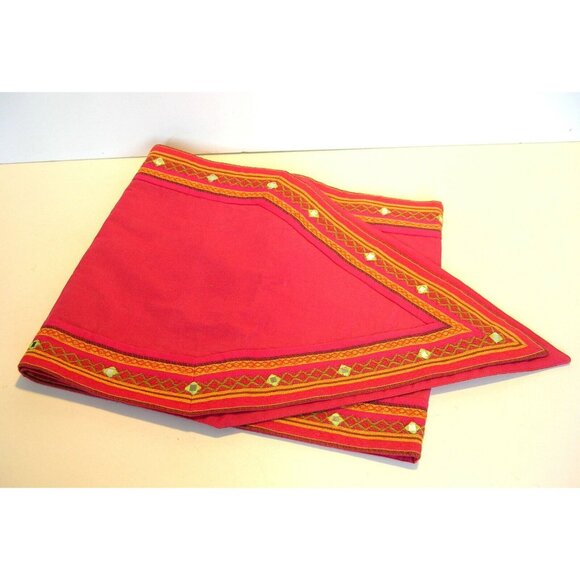 Unbranded Other - Boho Table Runner Hot Pink with Mirror Trim 72"